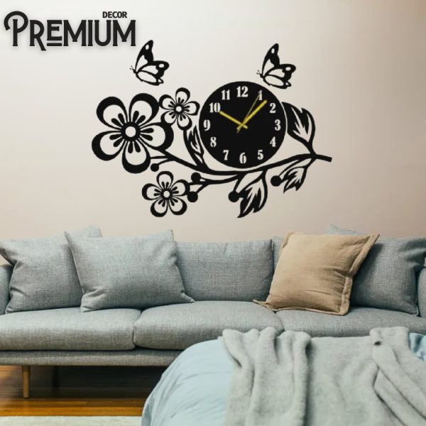 3d Wooden Flower Wall Clock
